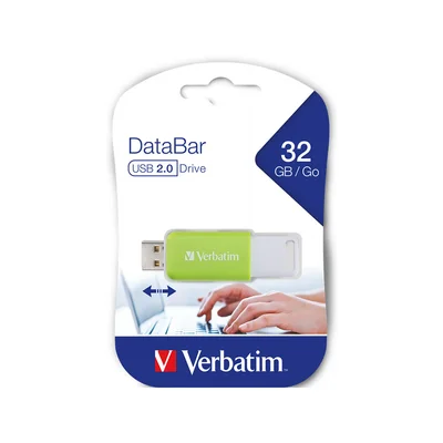 USB flash drive memory stick DataBar Verbatim, USB 2.0, 32 GB, green