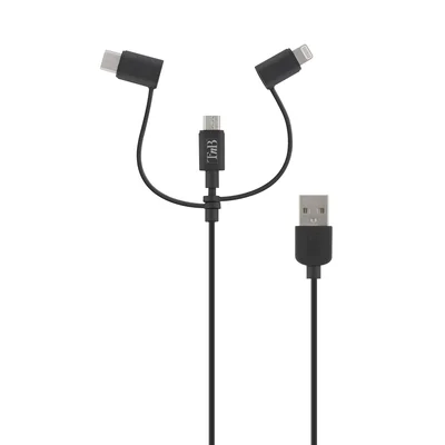 Кабел TNB 3 в 1 Lightning, с micro USB и USB type C, 1.5 m, USB-C