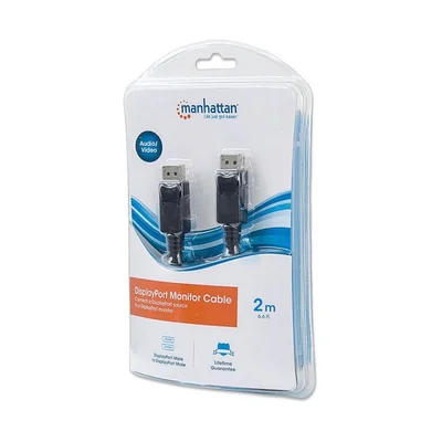 Cable Manhattan DisplayPort Male/DisplayPort Male, 2 m, black