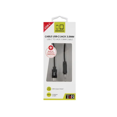 Cable TNB, USB Type-C to 3.5 mm jack, 1.2 m, black