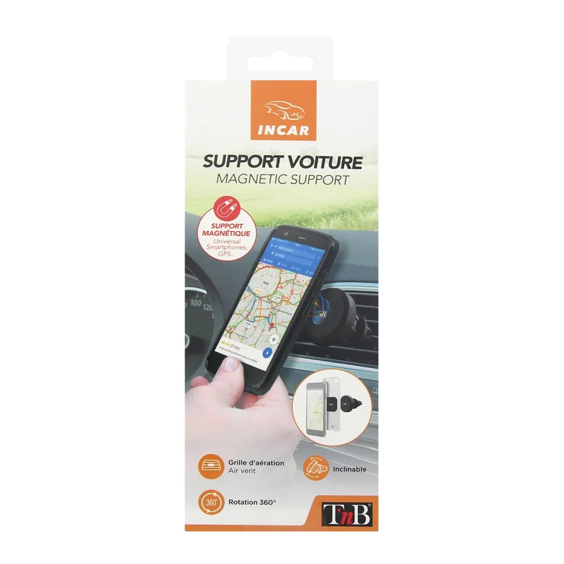 Holder for phone for car TNB, magnetic, with grip for air conditioner