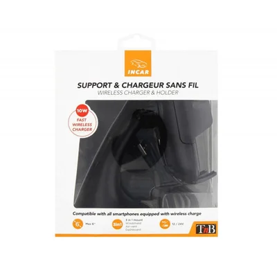 Phone holder for car TNB, 3 in 1, with wireless charging, 6''