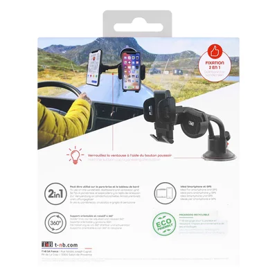 TNB Phone Stand Double Rotating 360 Degrees 7'' Black