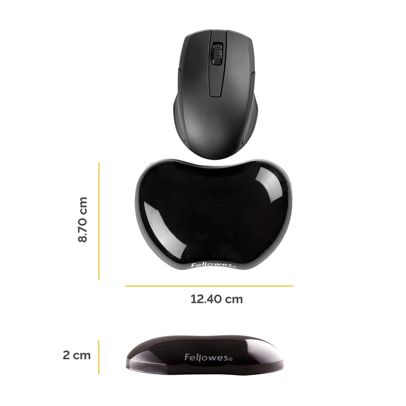Fellowes Wrist Rest, Silicone, Black