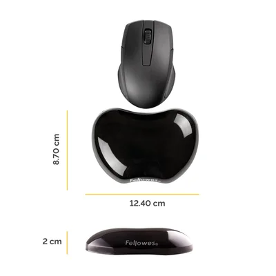 Fellowes Wrist Rest, Silicone, Black