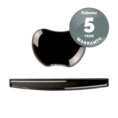 Fellowes Wrist Rest, Silicone, Black