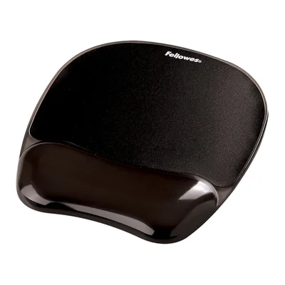 Fellowes Mouse Pad with Silicone Wrist Rest, Black