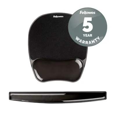 Fellowes Mouse Pad with Silicone Wrist Rest, Black
