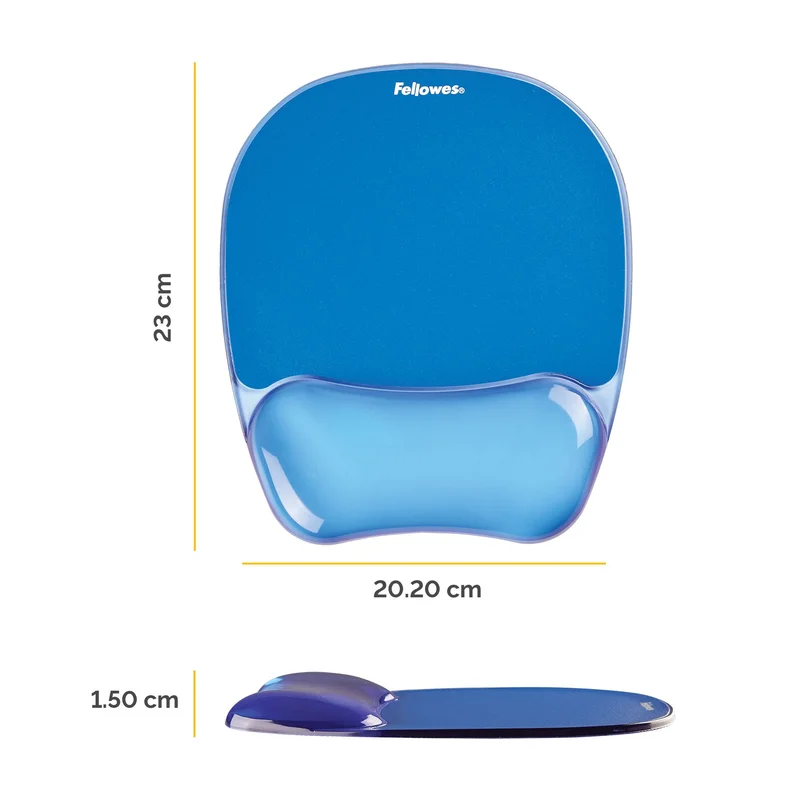 Fellowes Mouse Pad with Silicone Wrist Rest, Blue