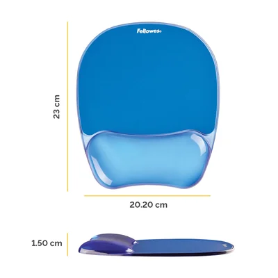Fellowes Mouse Pad with Silicone Wrist Rest, Blue