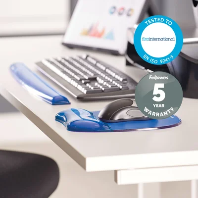 Fellowes Mouse Pad with Silicone Wrist Rest, Blue