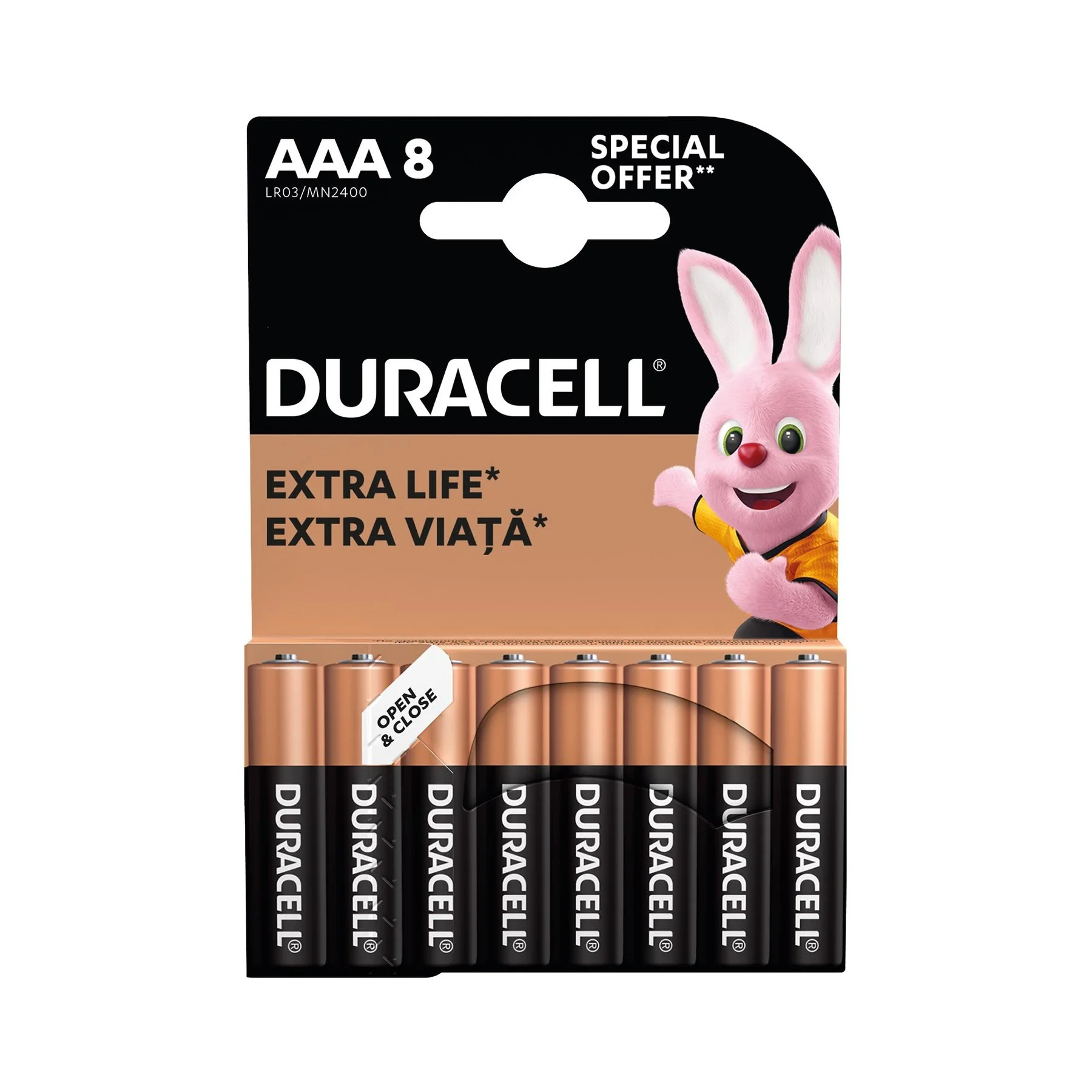 Alkaline battery Duracell, AAA, LR6, 1.5 V, 8 count