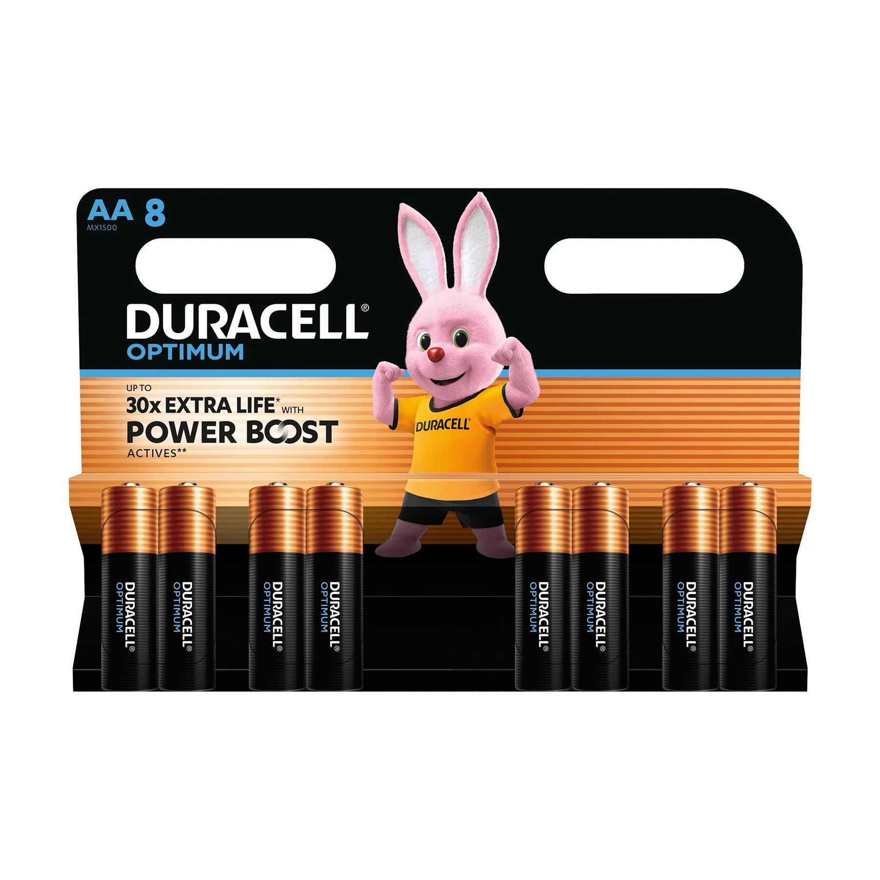 Alkaline battery Duracell Optimum, AA, LR6, 1.5 V, 8 count
