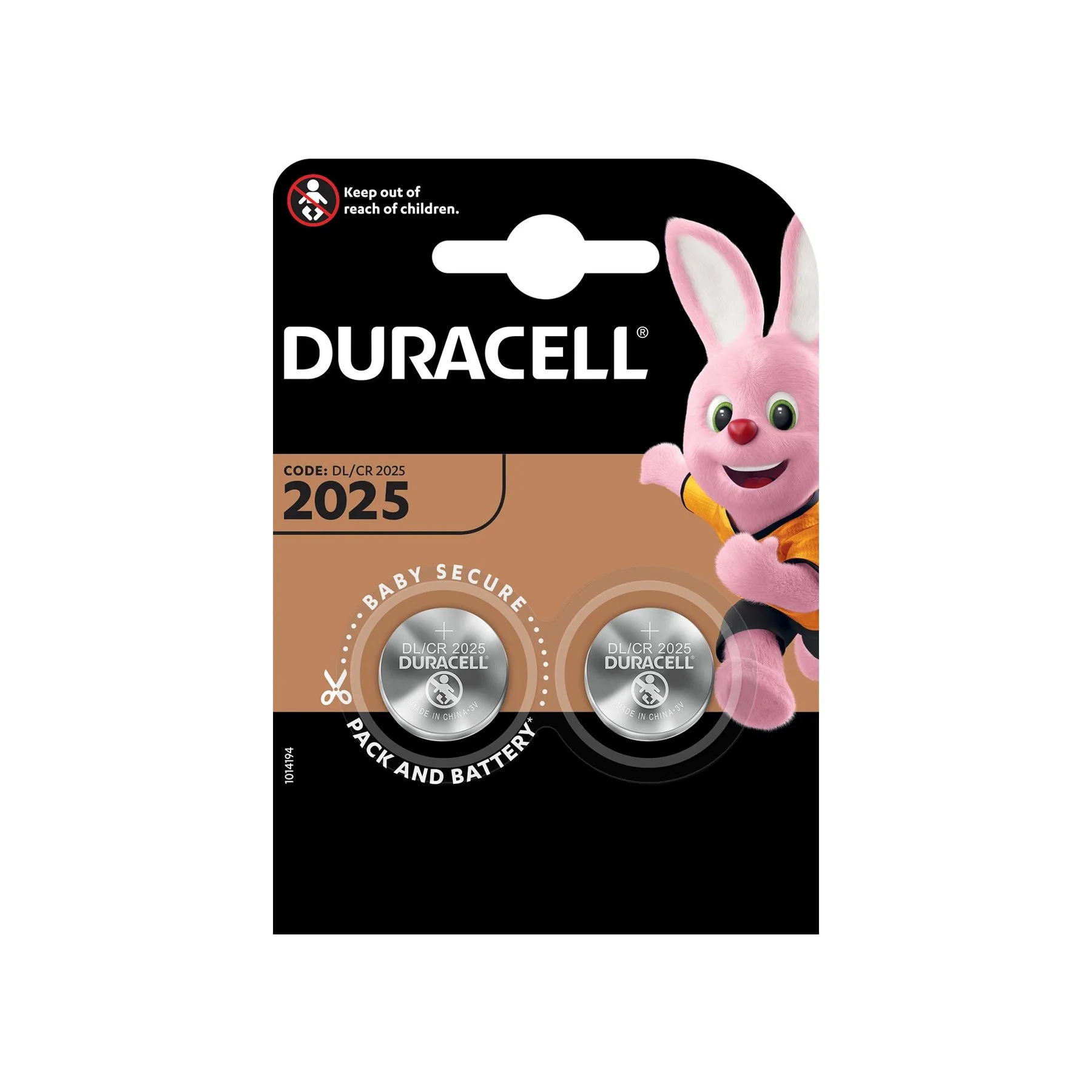 Lithium battery Duracell CB MES LM 2025, 3 V, 2 number