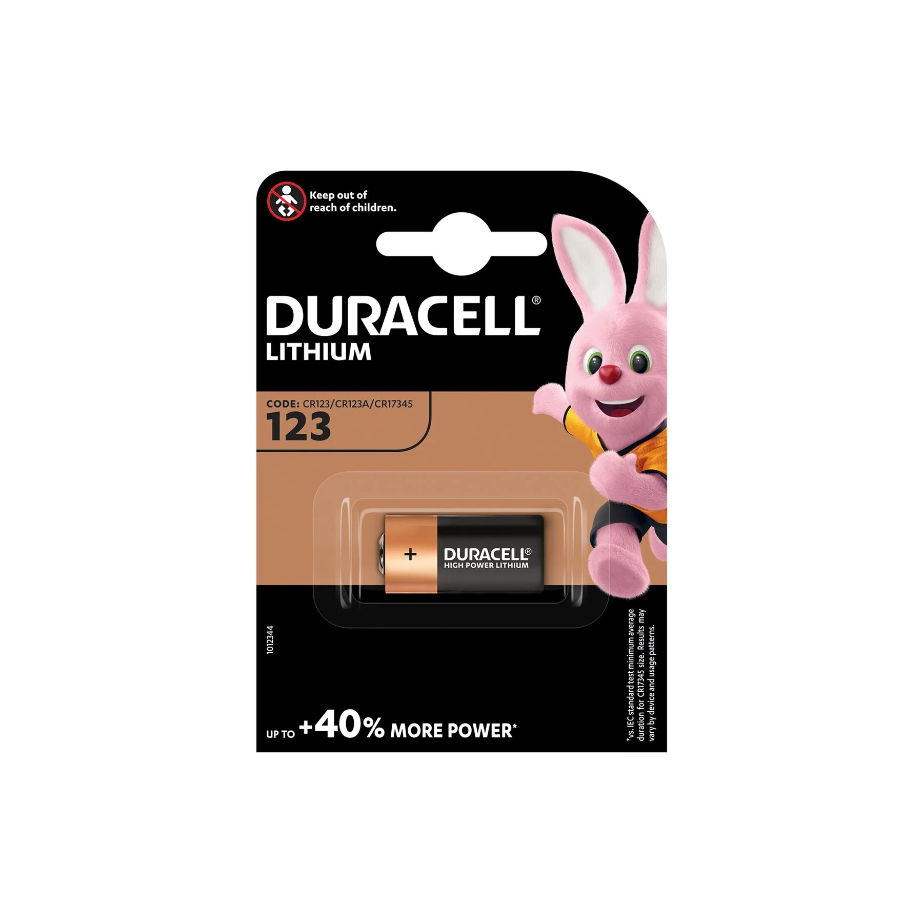 Lithium battery Duracell Specialty CR123, 3 V