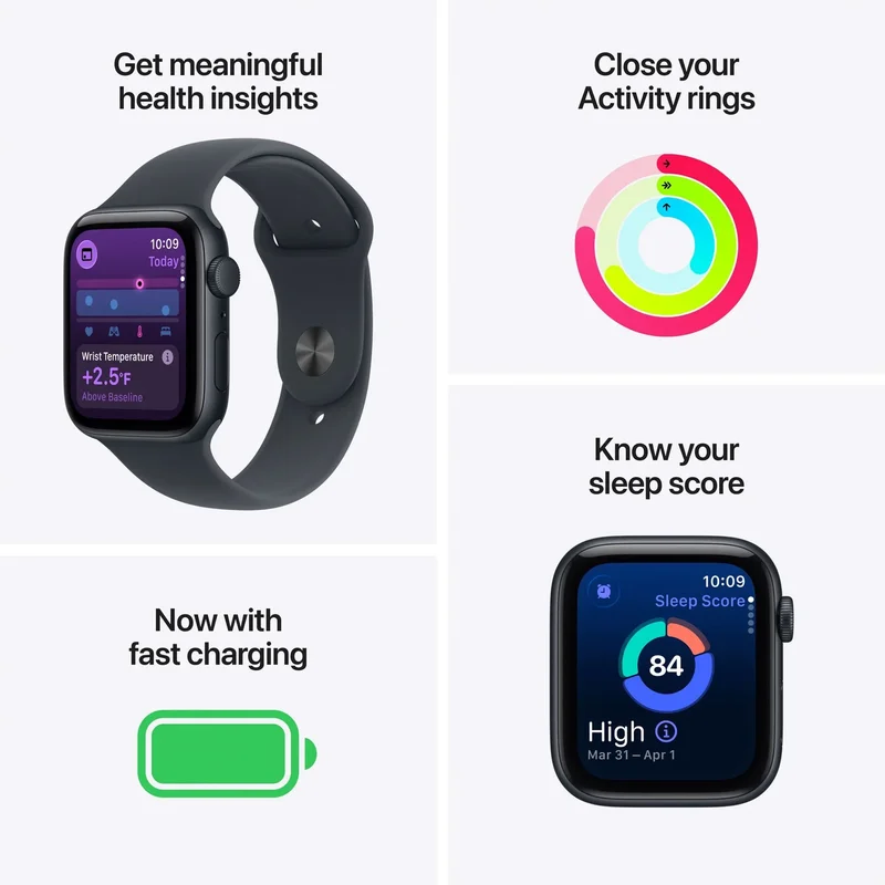 Apple Watch SE smartwatch, 1.78'', 44 mm, S/M, dark grey