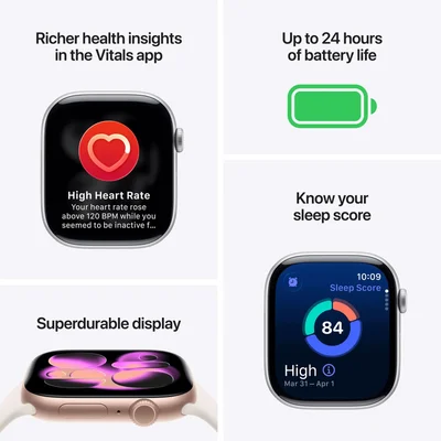 Смарт часовник Apple Watch S11, 1.96'', 46 mm, M/L, розов