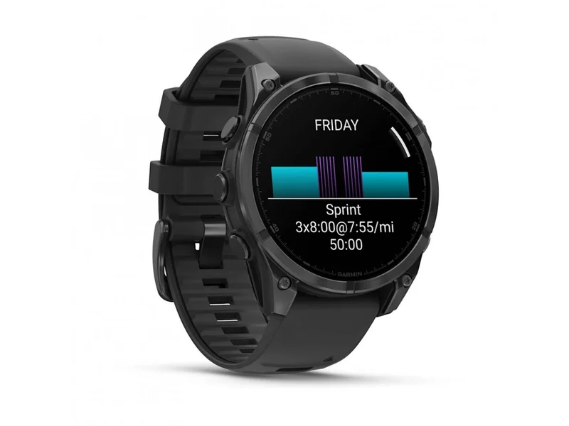 Смарт часовник Garmin Fenix 8, 1.4'', 47 mm, сиво-черен