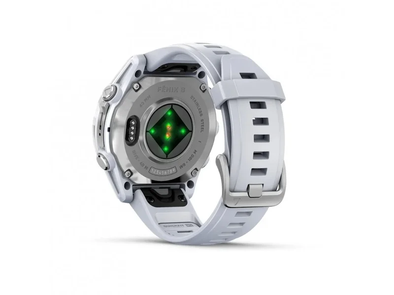 Смарт часовник Garmin Fenix 8, 1.3'', 43 mm, сребристо-бял