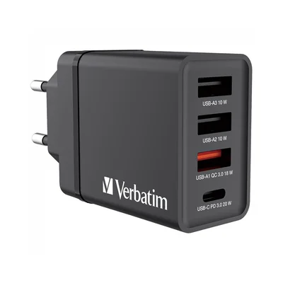 Адаптер Verbatim, 4 порта 3хUSB Type-A, 1xUSB Type-C, 30 W