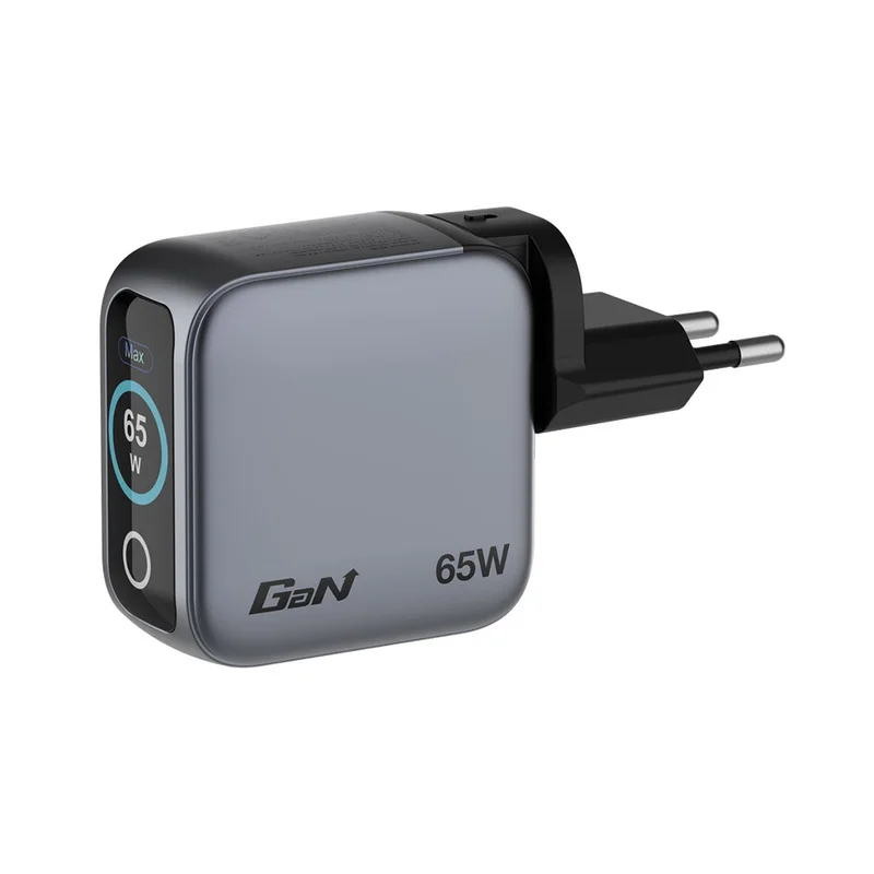 Зарядно устройство Verbatim Mini, GaN, 65 W, сиво