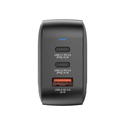 Зарядно устройство Verbatim Mini, GaN, 70 W, черно