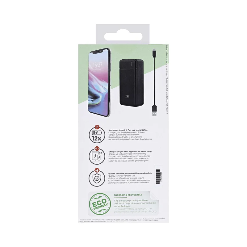 External battery TNB, 30 000 mAh, Micro USB, black
