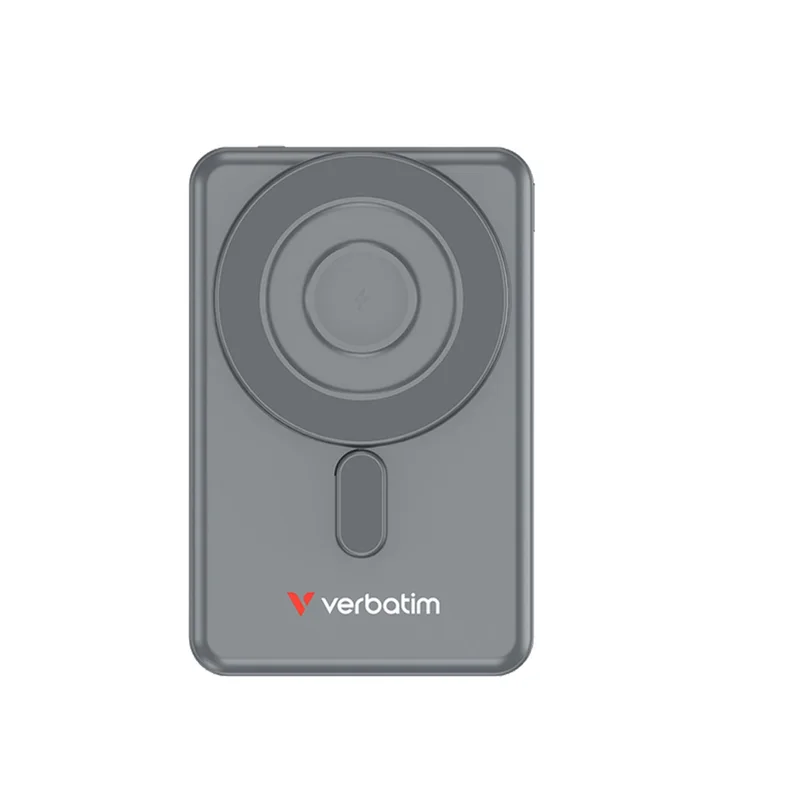 Външна батерия Verbatim Charge n'Go, 5000 mAh, с 2 кабела, USB Type-C, сива