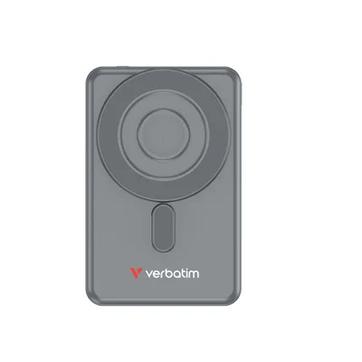 Външна батерия Verbatim Charge n'Go, 5000 mAh, с 2 кабела, USB Type-C, сива