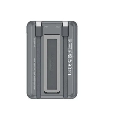 Външна батерия Verbatim Charge n'Go, 5000 mAh, с 2 кабела, USB Type-C, сива