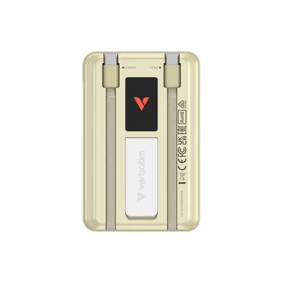 Външна батерия Verbatim Charge'n'Go, с дисплей, 10000 mAh, златиста