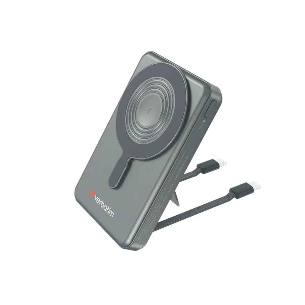 Външна батерия Verbatim Charge'n'Go, с дисплей, 10000 mAh, сива