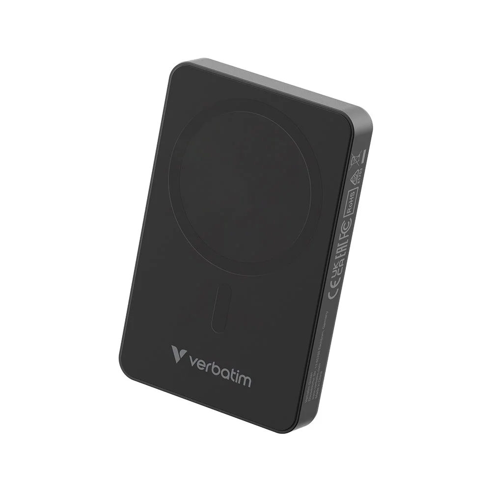 Външна батерия Verbatim Charge'n'Go, магнитна, 10000 mAh, черна