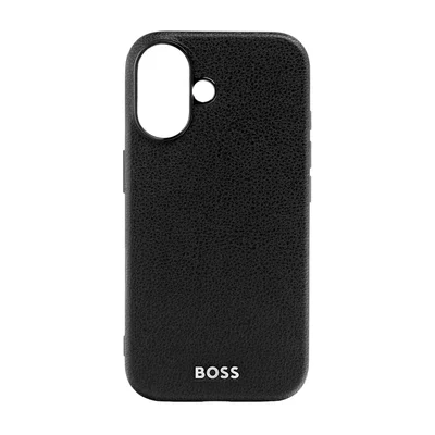 Hugo Boss Калъф за телефон Grained, за iPhone 16, черен