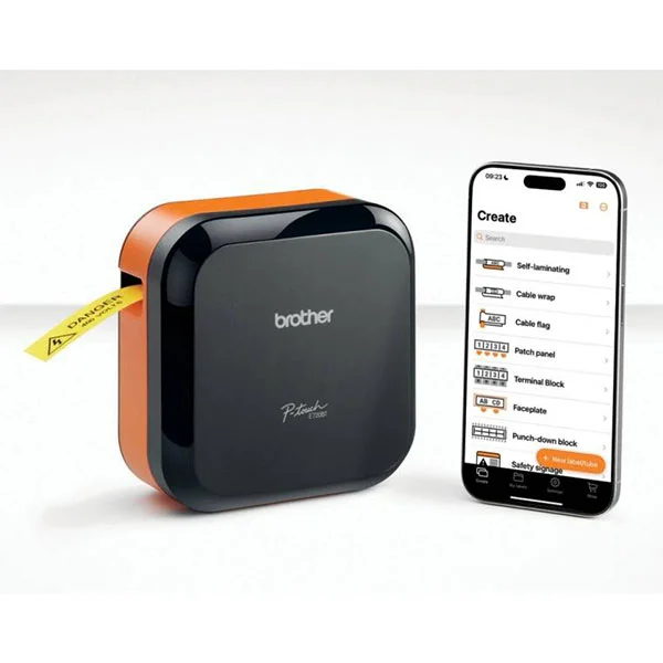 Принтер за етикети Brother P-touch Cube Pro E720BT, максимална широчина на етикета 24 mm