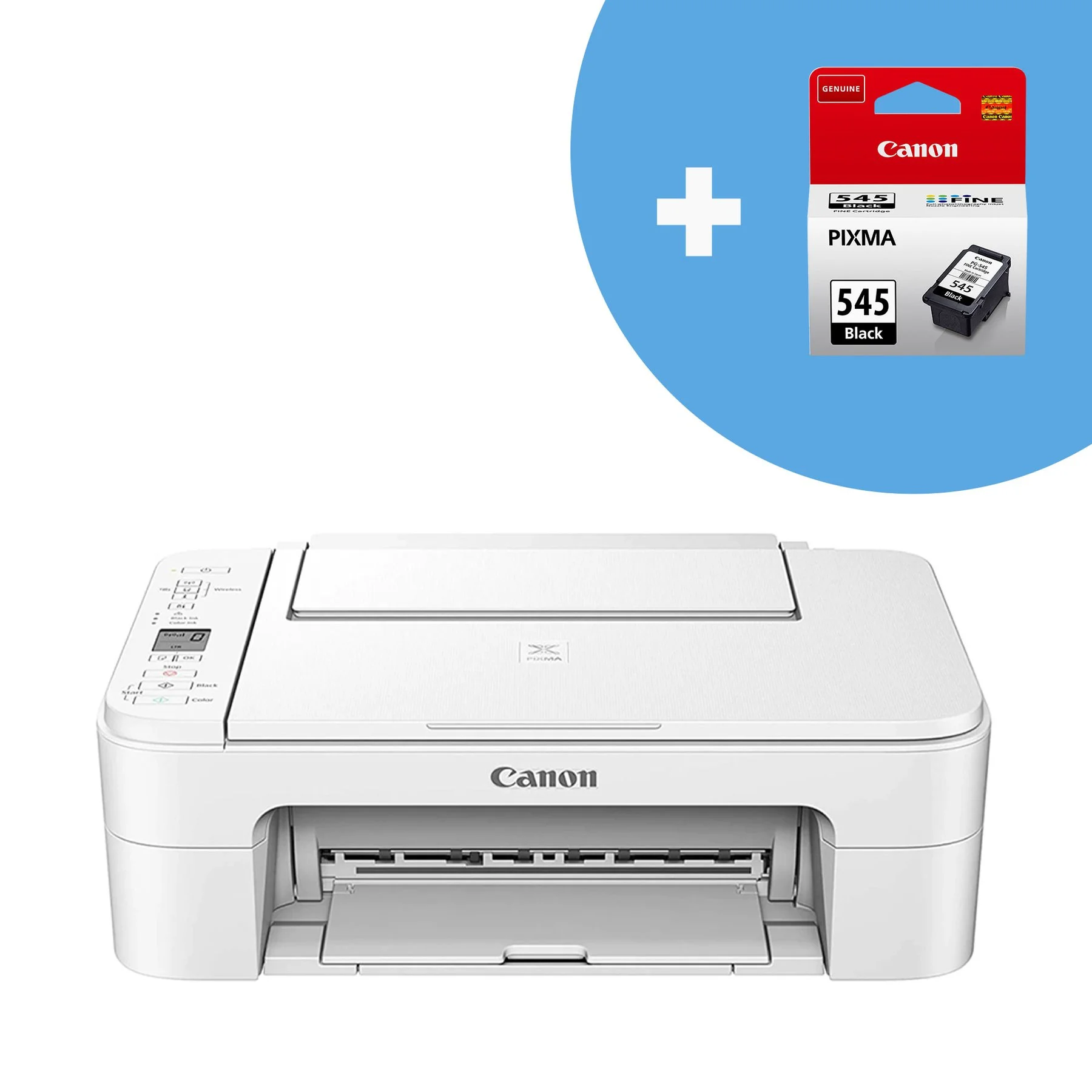 Inkjet printer Canon Pixma, 3 in 1 TS3351, Wi-Fi, A4, white, with additional ink PG545, black