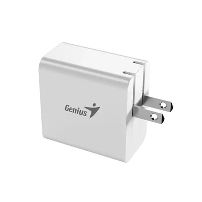 Laptop charger Genius PD-65AC, USB Type-C + USB Type-A, 65 W, white