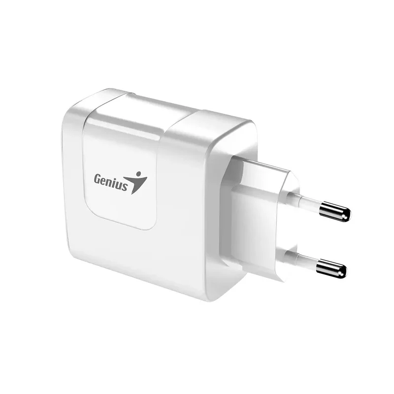 Laptop charger Genius PD-65AC, USB Type-C + USB Type-A, 65 W, white