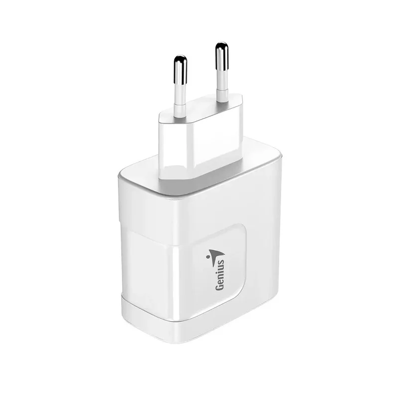 Laptop charger Genius PD-65AC, USB Type-C + USB Type-A, 65 W, white