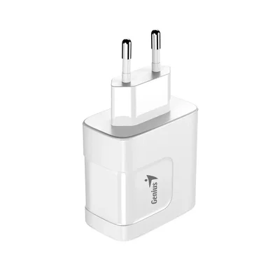 Laptop charger Genius PD-65AC, USB Type-C + USB Type-A, 65 W, white