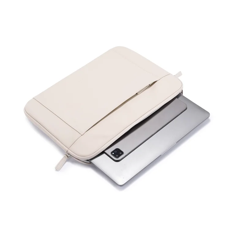 Kingsons Soft Touch Laptop Sleeve, 16", beige