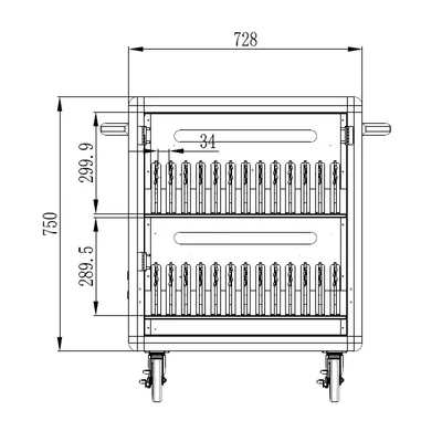 Cabinet for charging of laptops Lumi LV-4673, for 24 laptops