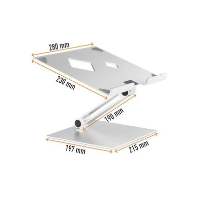 Laptop Stand Durable Rise, Silver
