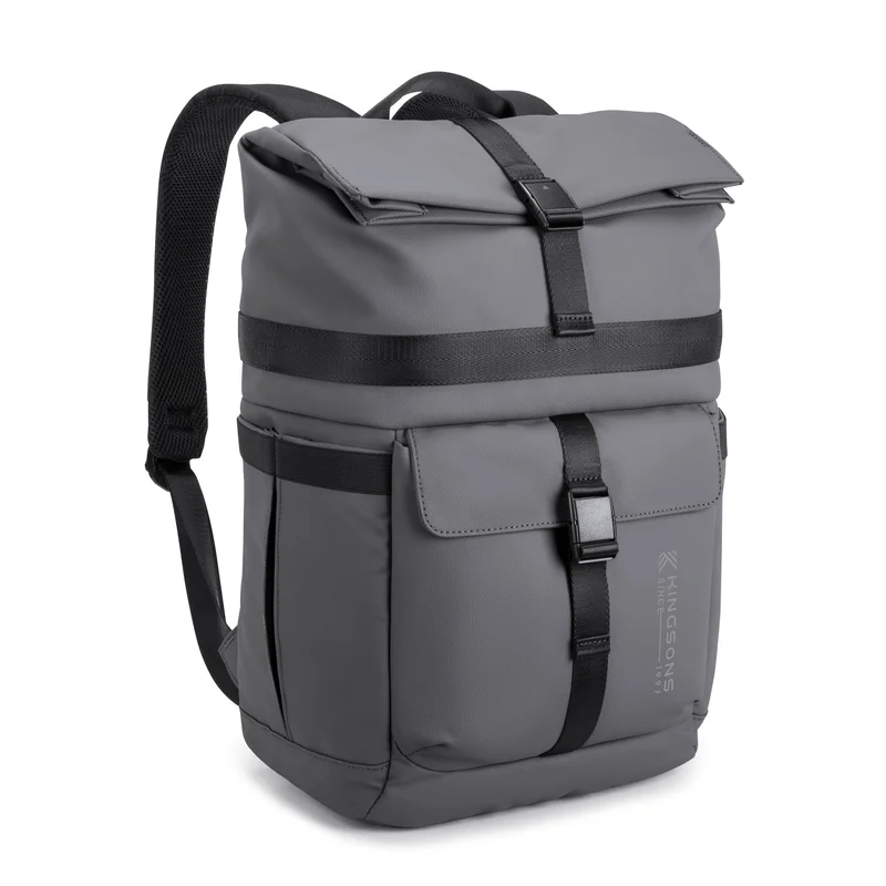 Backpack for laptop Kingsons Nomad X, 15.6'', waterproof polyester/PVC coating, 20 L, dark gray