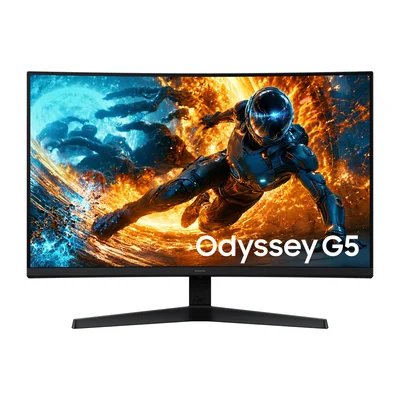 Монитор Samsung G55H, 32'', VA, QHD, 2560 x 1440, 300 cd/m2, 1 ms, 180 Hz, HDMI, DisplayPort, извит