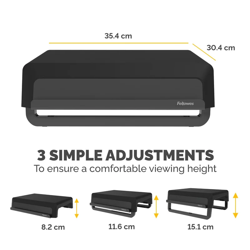 Fellowes Breyta monitor stand, maximum weight 15 kg, black