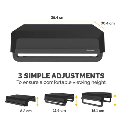 Fellowes Breyta monitor stand, maximum weight 15 kg, black