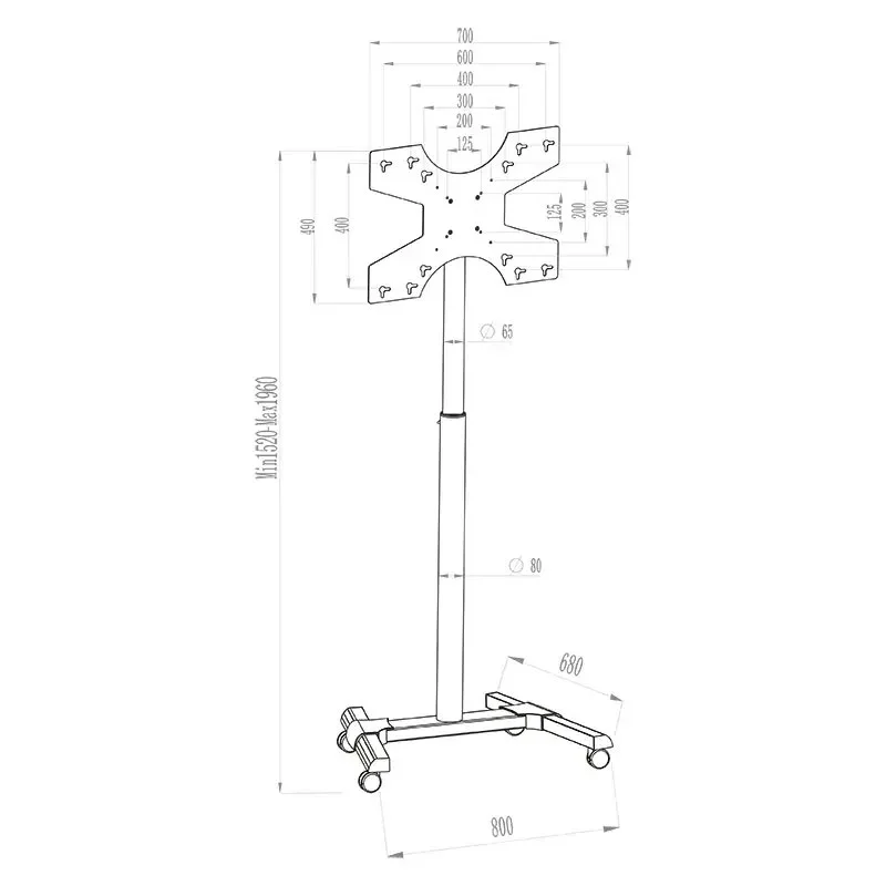 HAGOR MOBILE DISPLAY STAND 40-55'' UP TO 35 KG ADJUSTABLE