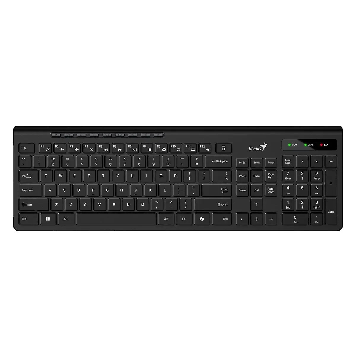 Keyboard Genius Slimstar 7230, wireless, AI Copilot, USB, 12 fast buttons, black