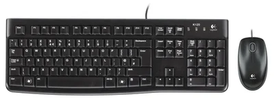 Клавиатура и мишка Logitech MK120, с кабел, черни, USB, без кирилизация